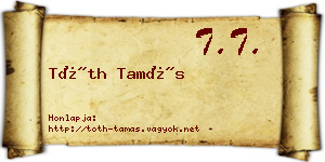 Tóth Tamás névjegykártya